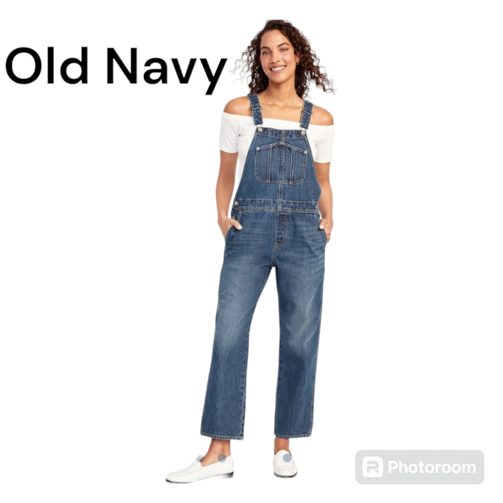 NWOT Old Navy Size 14 Large Bib Overall Long Pants Denim Jeans